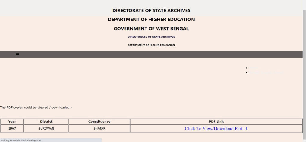 download west bengal old voter list